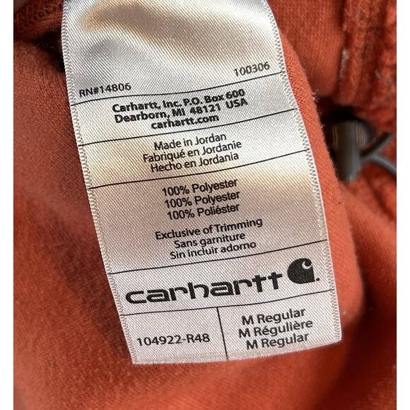 Carhartt Womens Relaxed Fit Fleece Pullover M Orange Snap Front Sherpa - Picture 7 of 9